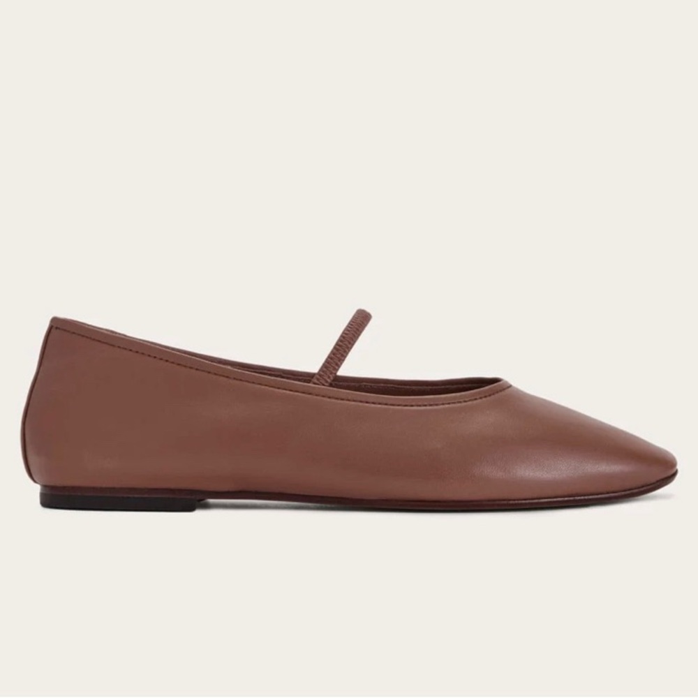 Everlane The Day Mary Jane Flats Shoes Rum Soft Leather 9 Brown - Picture 3 of 13